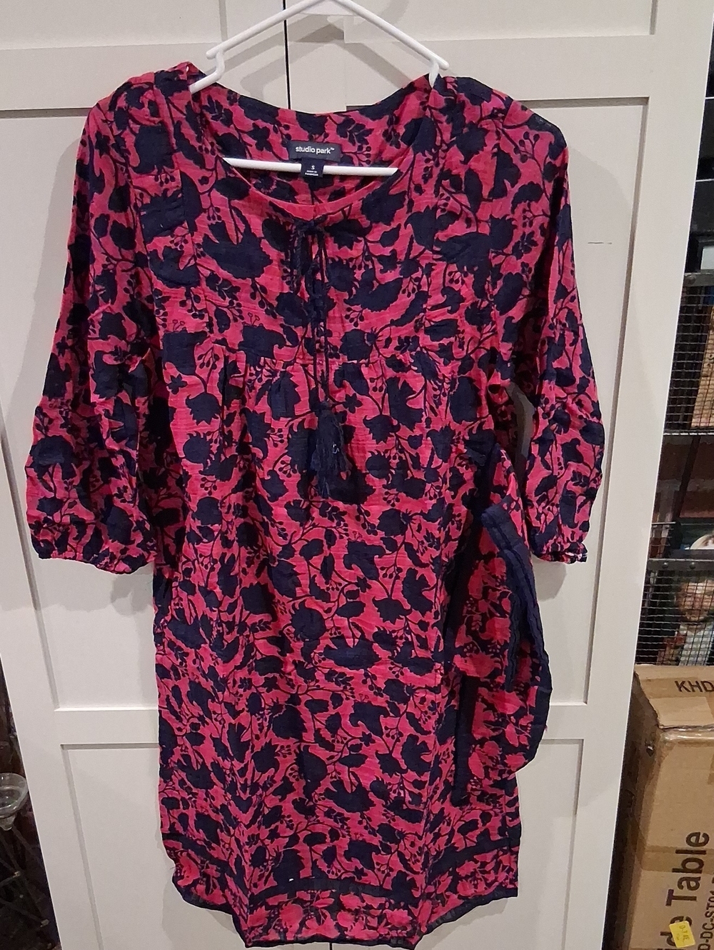 Studio PARK Pink & Navy Floral Tunic DRESS